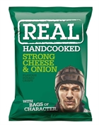 REAL Hand Cooked Strong Cheese & Onion Chips 35g.
